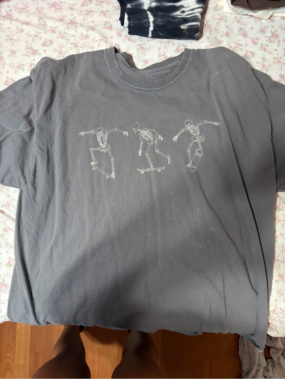 Target Gray Skeleton Skateboard Graphic Tee